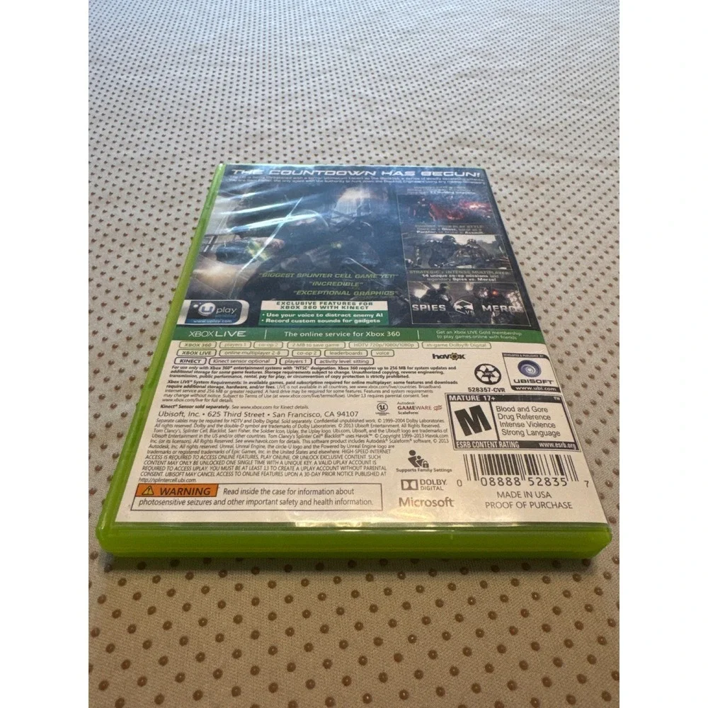 Tom Clancy's Splinter Cell Blacklist GameStop Edition Xbox 360 Ubisoft 2013